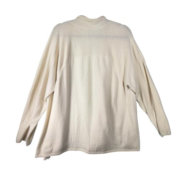 Metro7 SILK ANGORA BLEND Open Cardigan Womens SIZE XL Cream Elevated Basic Soft - Picture 5 of 9